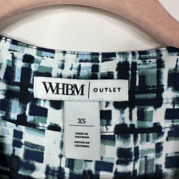 NWT White House Black Market Sleevless V-Neck Shell Brushstroke Twilight #WHBM31 - Picture 4 of 9